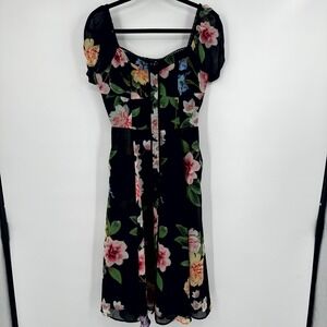 Yumi Kim Anthropologie Enchanted Dress Women S Multi Floral Smocked Button Front